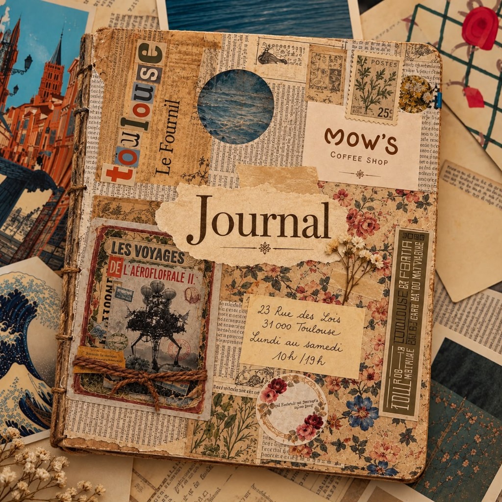 Portada creativa de un journal, símbolo de la práctica de escritura y autoconocimiento